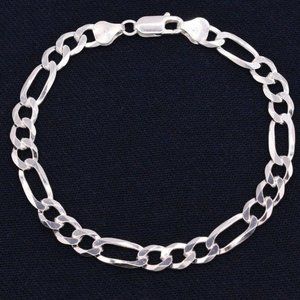 8" Figaro Sterling Silver bracelet,